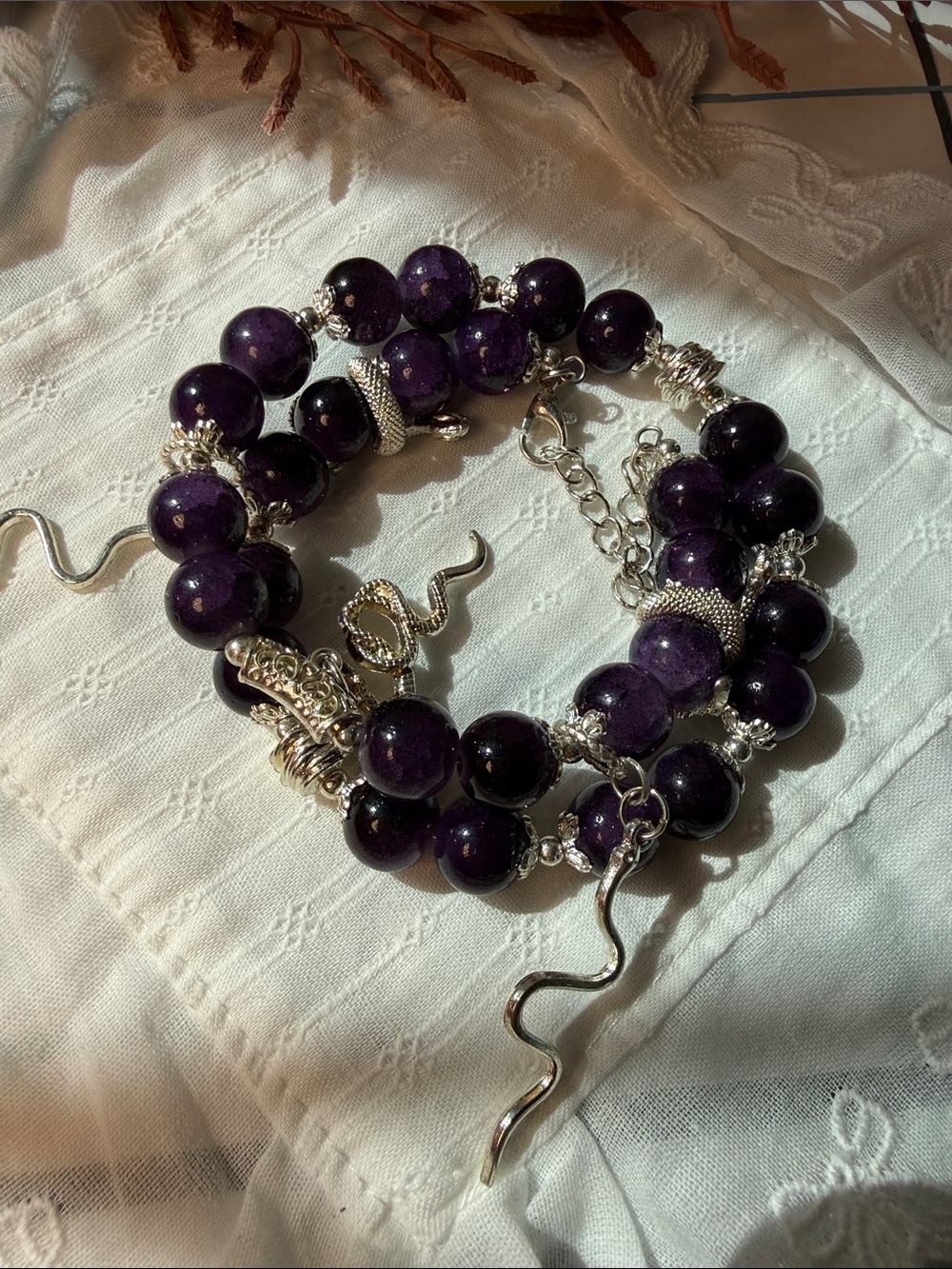 Snake purple bracelet